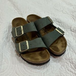 Birkenstocks in Thyme Green